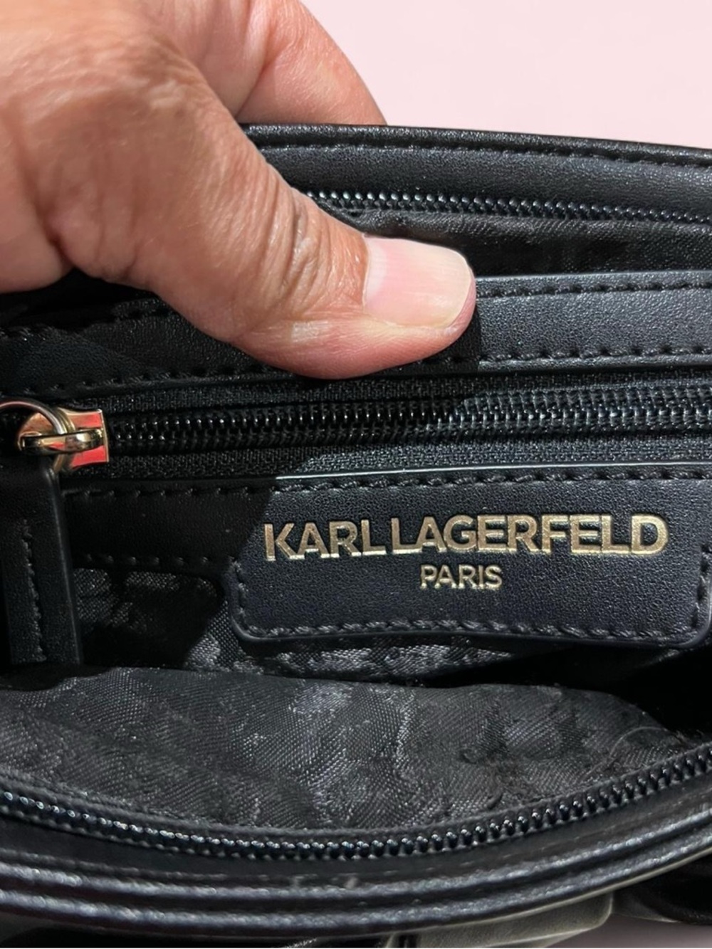Karl Lagerfeld Black Bow-Accent Crossbody Bag - Picture 6 of 8